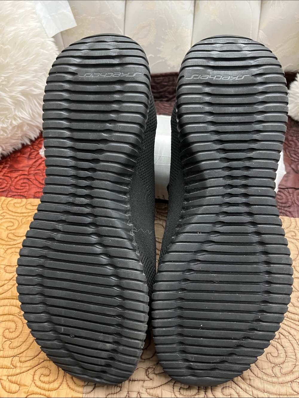 Skechers Wide/ air Cooled memory Foam Mens Black Slip-On Knit Athletic Sneakers. - Picture 7 of 7